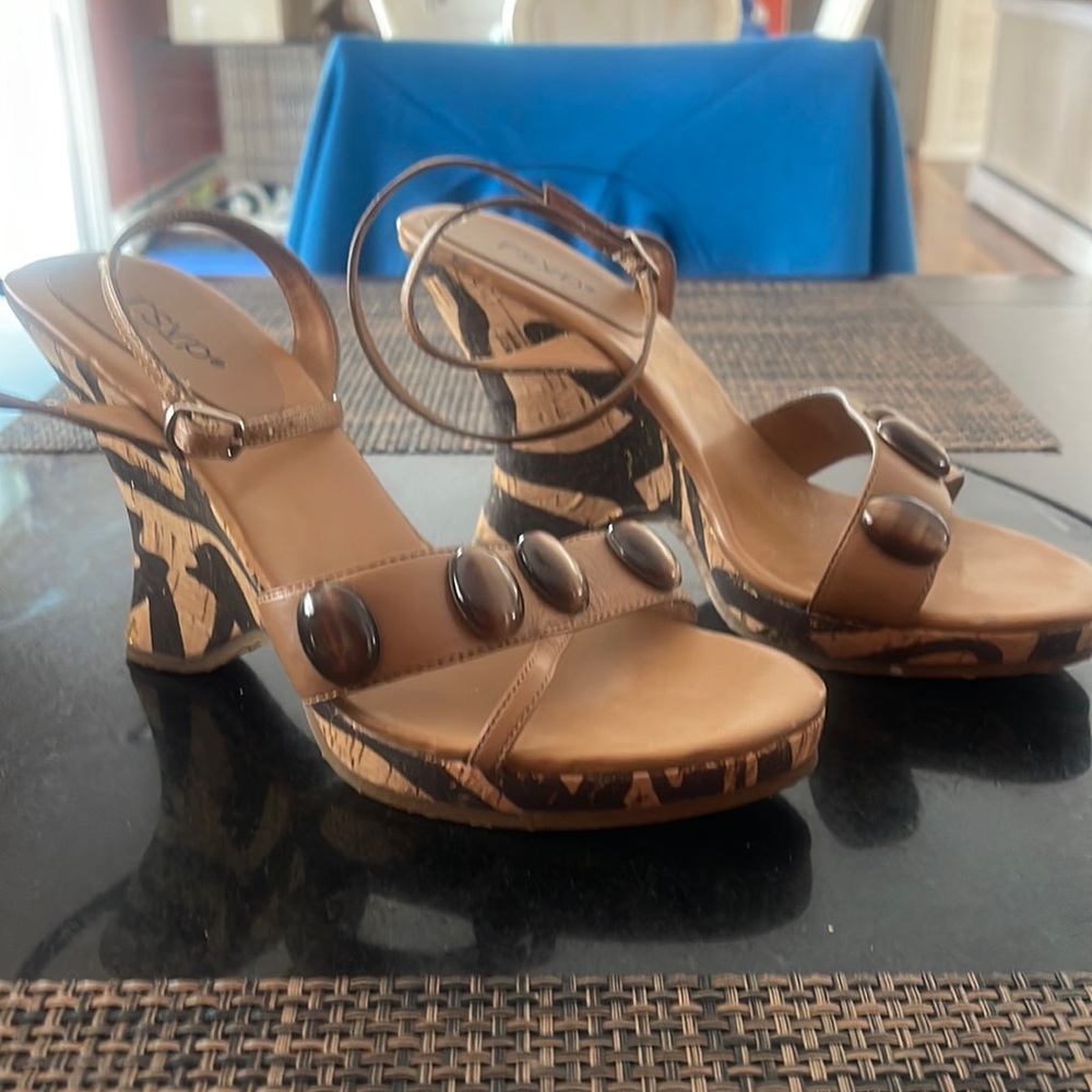 RSVP Wedge Zebra Print Wedge Sandal